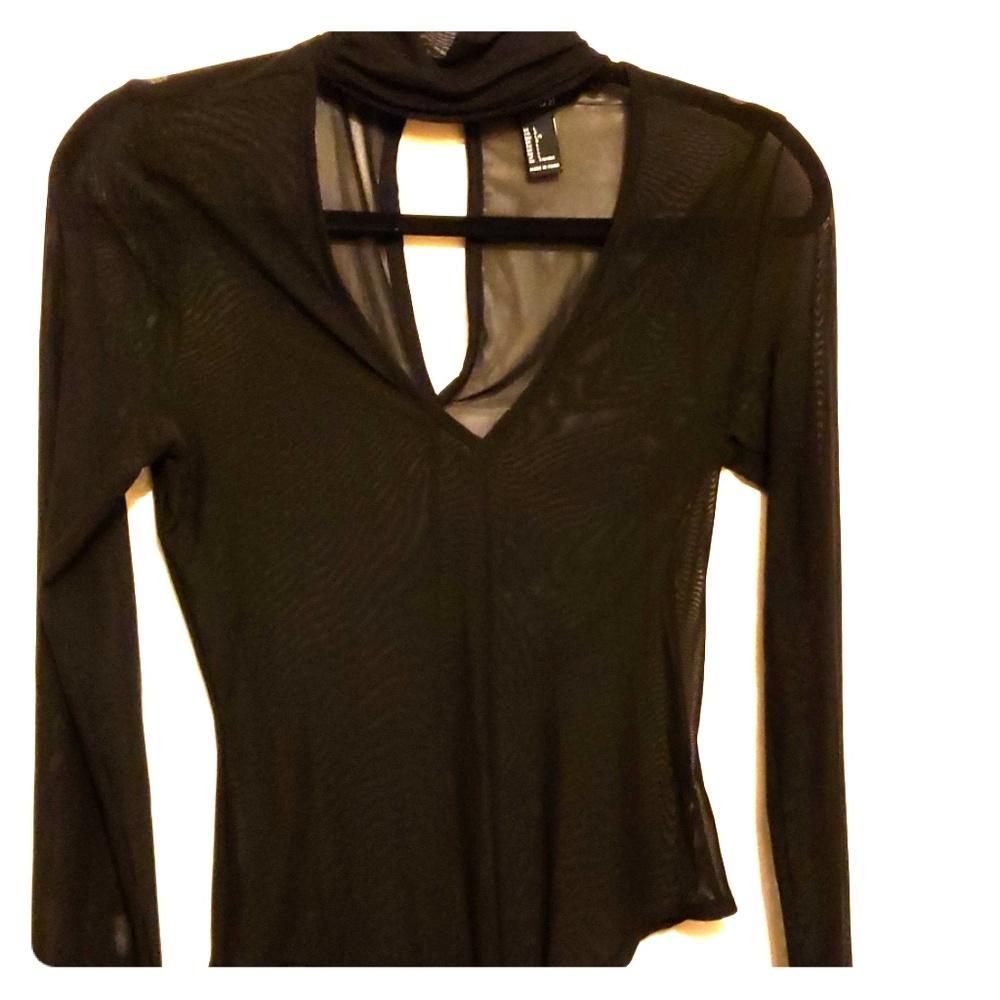 Women's Black Mesh Bodysuit